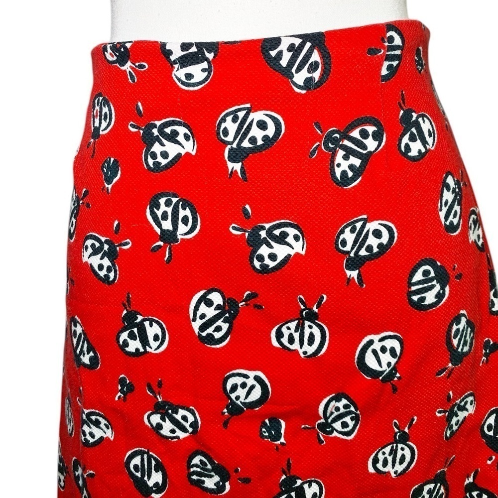 Talbots Vintage Novelty Print Ladybug Printed Pencil Skirt - Picture 3 of 14